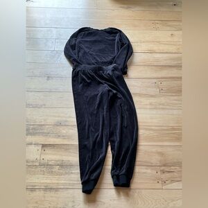 Black velour  Women's 2 piece sweat suit
